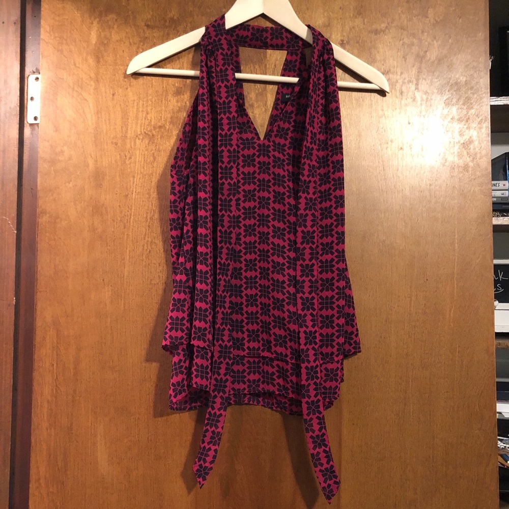 Banana Republic Magenta/Navy Tank Blouse